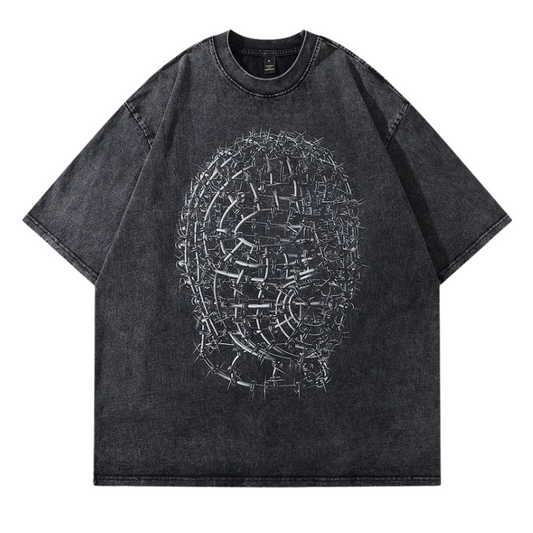 Iron Human Head Model Graphic T-Shirt