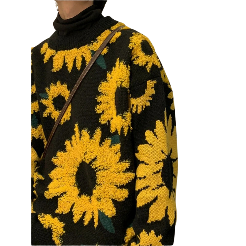 Flocking Floral Sweater