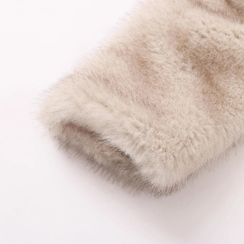 Women's Gradient Cropped Fur Coat